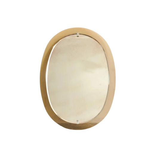 SMOKED CARAMEL GLASS FRAMED MIRROR