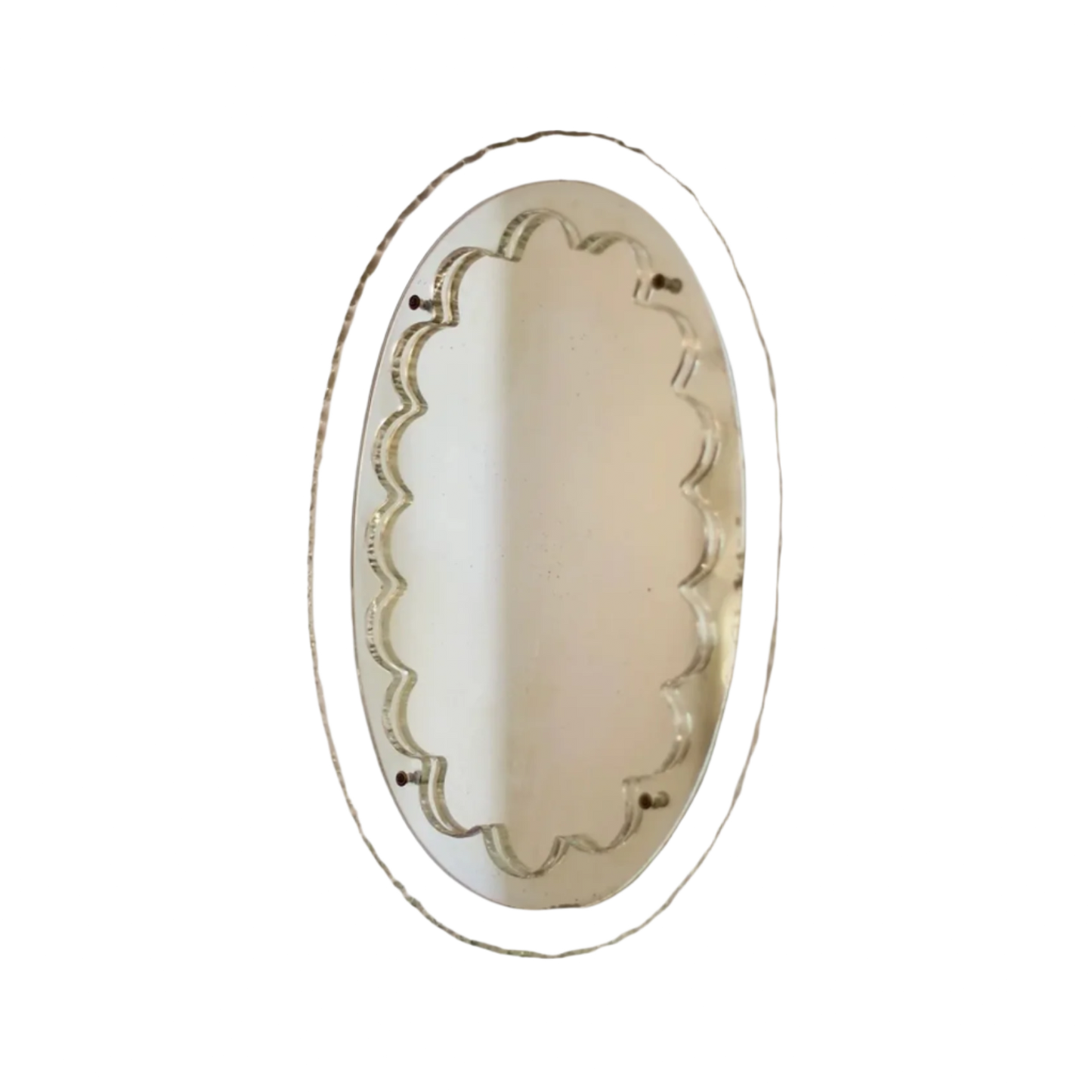 HANDCARVED SCALLOPED MIRROR