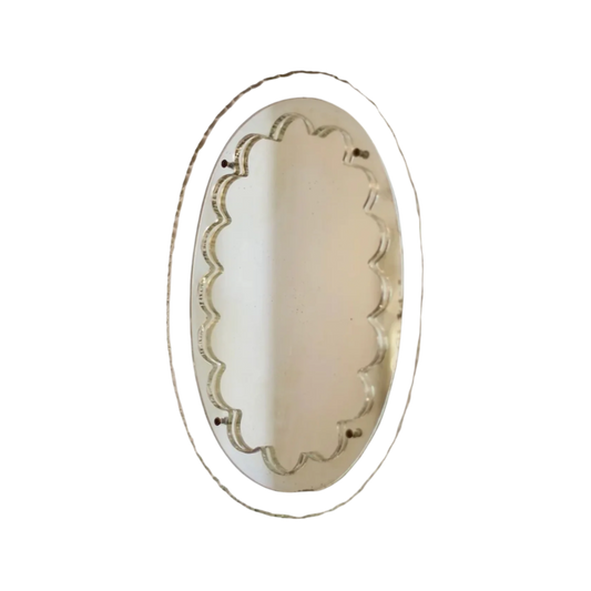 HANDCARVED SCALLOPED MIRROR