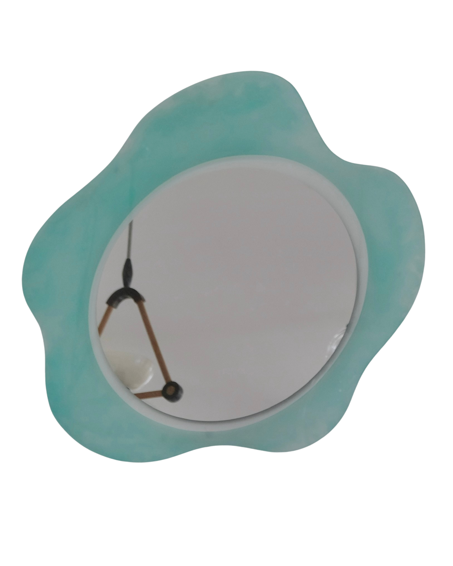 FROSTED ABSTRACT GREEN GLASS MIRROR