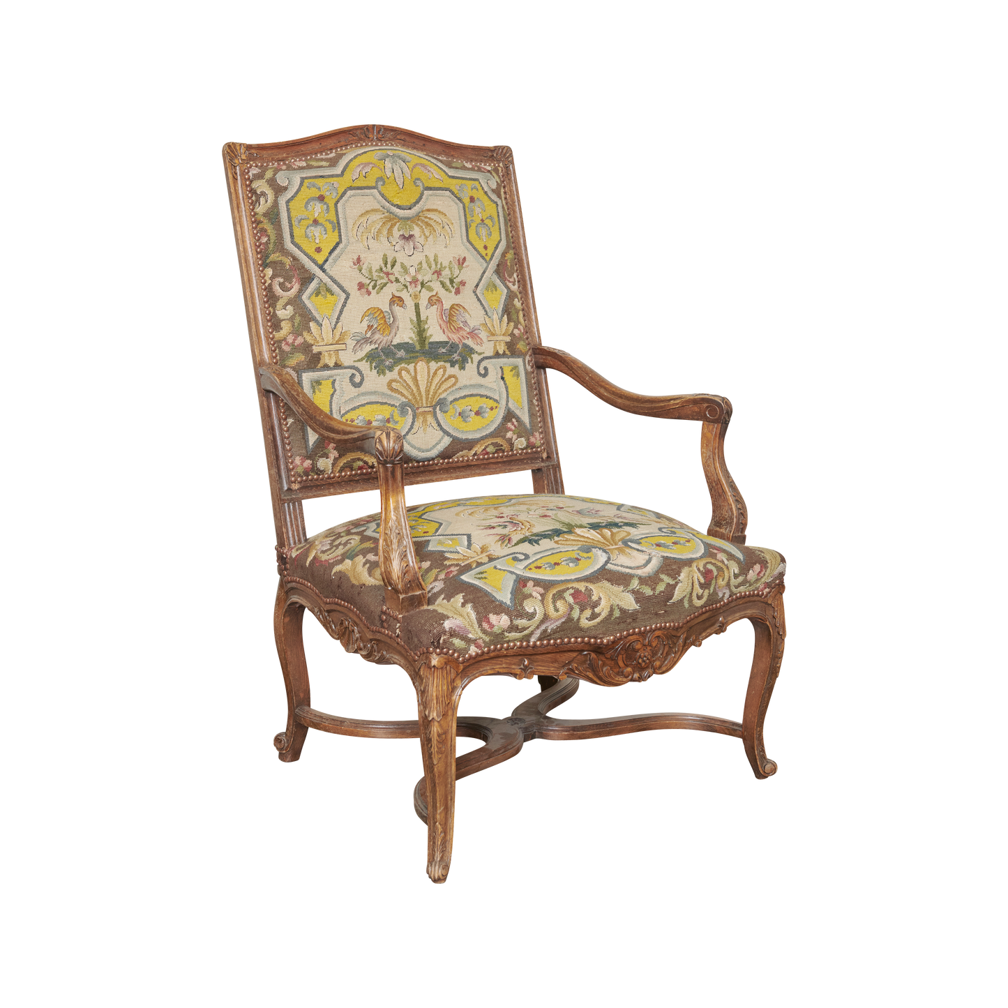 LOUIS XVI ANTIQUE ARMCHAIR w. ORIGINAL UPHOLSTERY