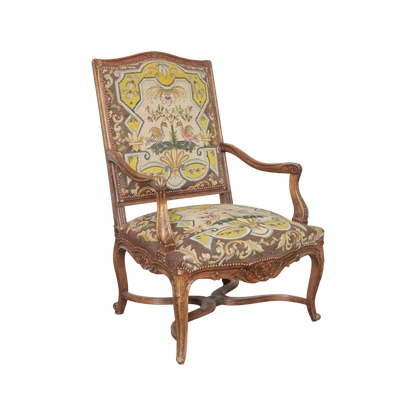 LOUIS XVI ANTIQUE ARMCHAIR w. ORIGINAL UPHOLSTERY