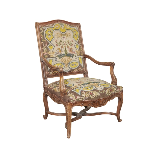 LOUIS XVI ANTIQUE ARMCHAIR w. ORIGINAL UPHOLSTERY