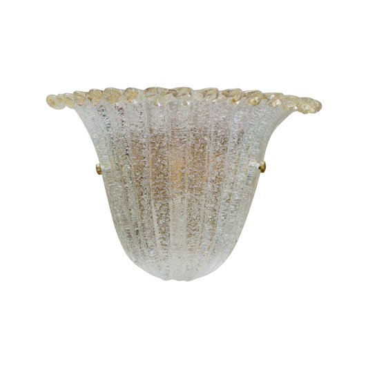 FLUTED SHELL MURANO GLASS WALL SCONCE