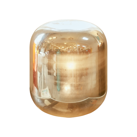 GLASS CAPSULE LAMP w. METALLIC FINISH