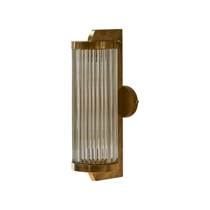 GLASS STEM WALL LIGHT w. BRASS FRAME