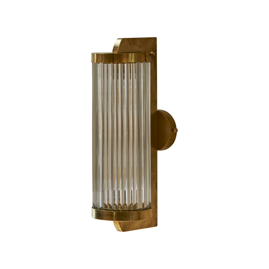 GLASS STEM WALL LIGHT w. BRASS FRAME
