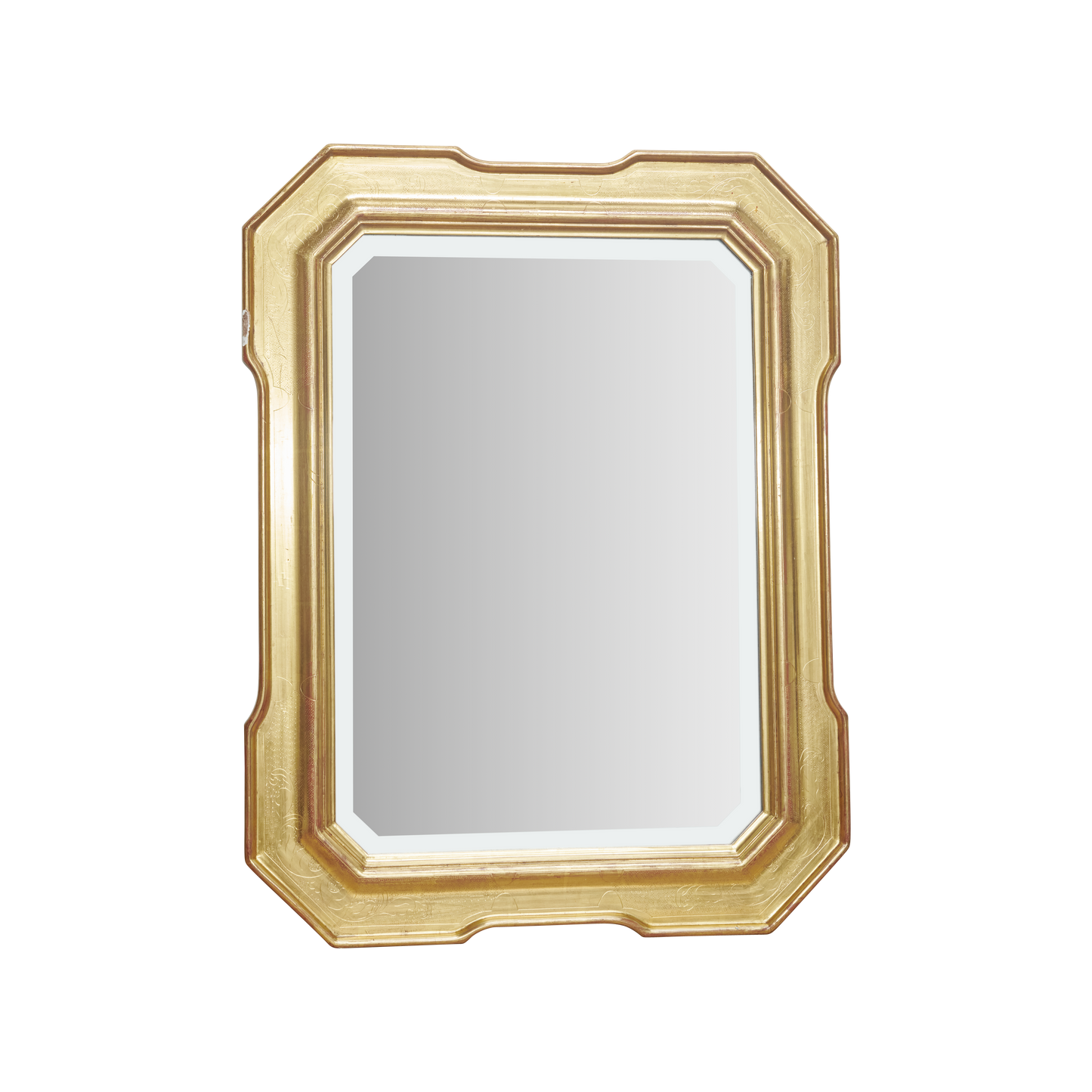 GEOMETRIC GILDED MIRROR w. BEVELED GLASS