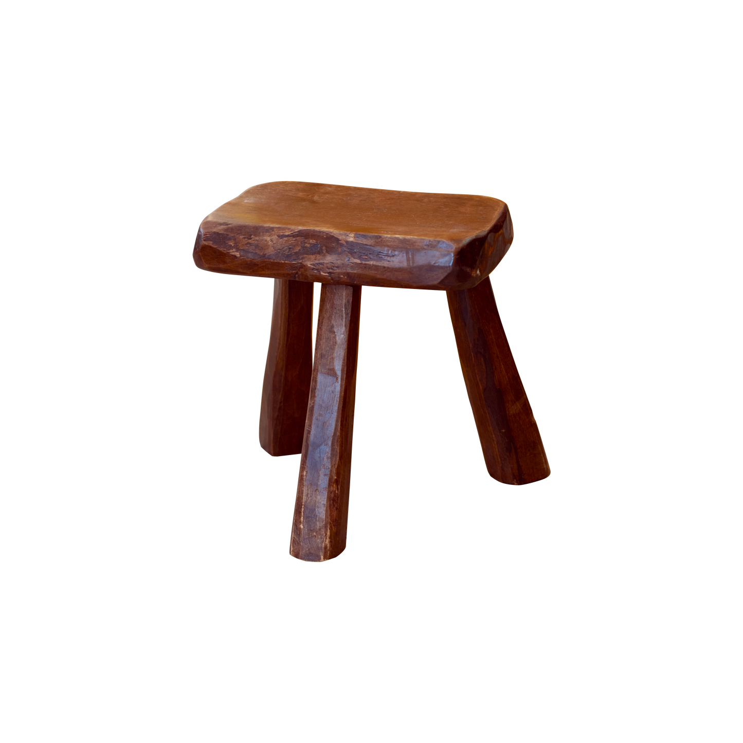 HAND CARVED BRUTALIST MILKING STOOL