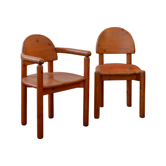 SET OF SIX HAND CARVED DINING CHAIRS