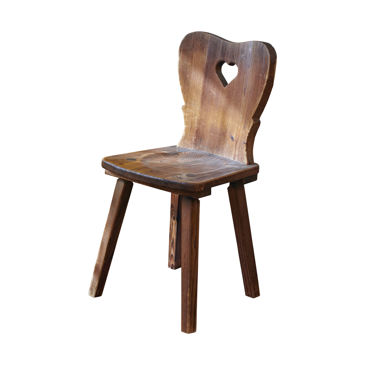 SET OF FOUR HAND CARVED HEART DINING CHAIRS