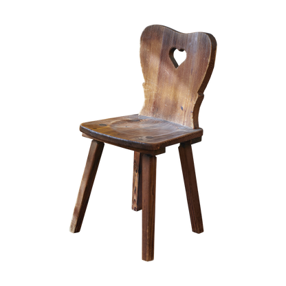 SET OF FOUR HAND CARVED HEART DINING CHAIRS