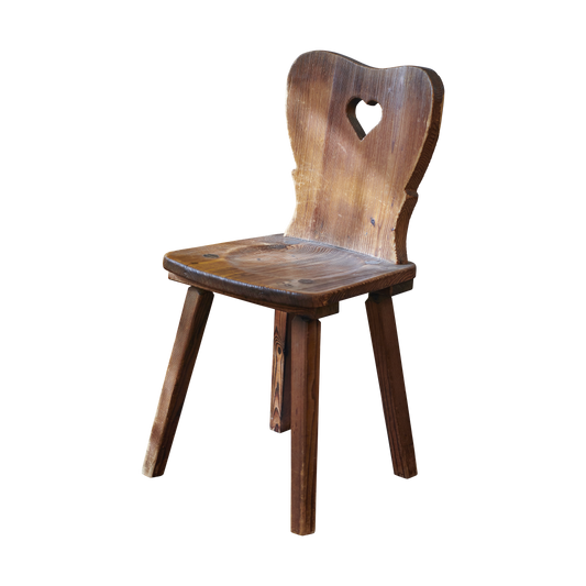 SET OF FOUR HAND CARVED HEART DINING CHAIRS