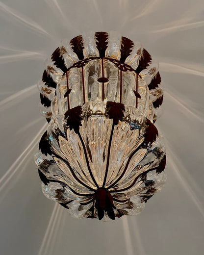 LARGE VENETIAN IRON & GLASS LANTERN