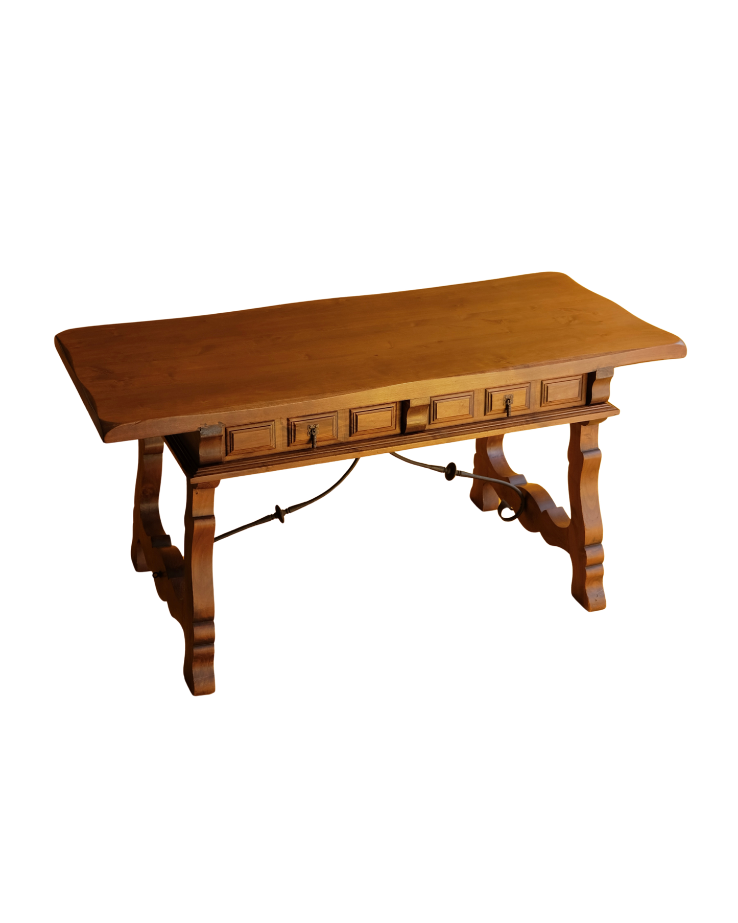 SPANISH HAND CARVED TWIN DRAWER DESK