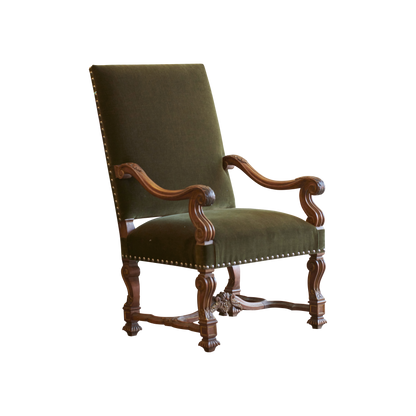LOUIS XVI ARMCHAIR w. VELVET UPHOLSTERY