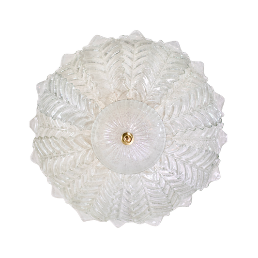 MEDIUM MURANO GLASS LEAF FLUSH MOUNT