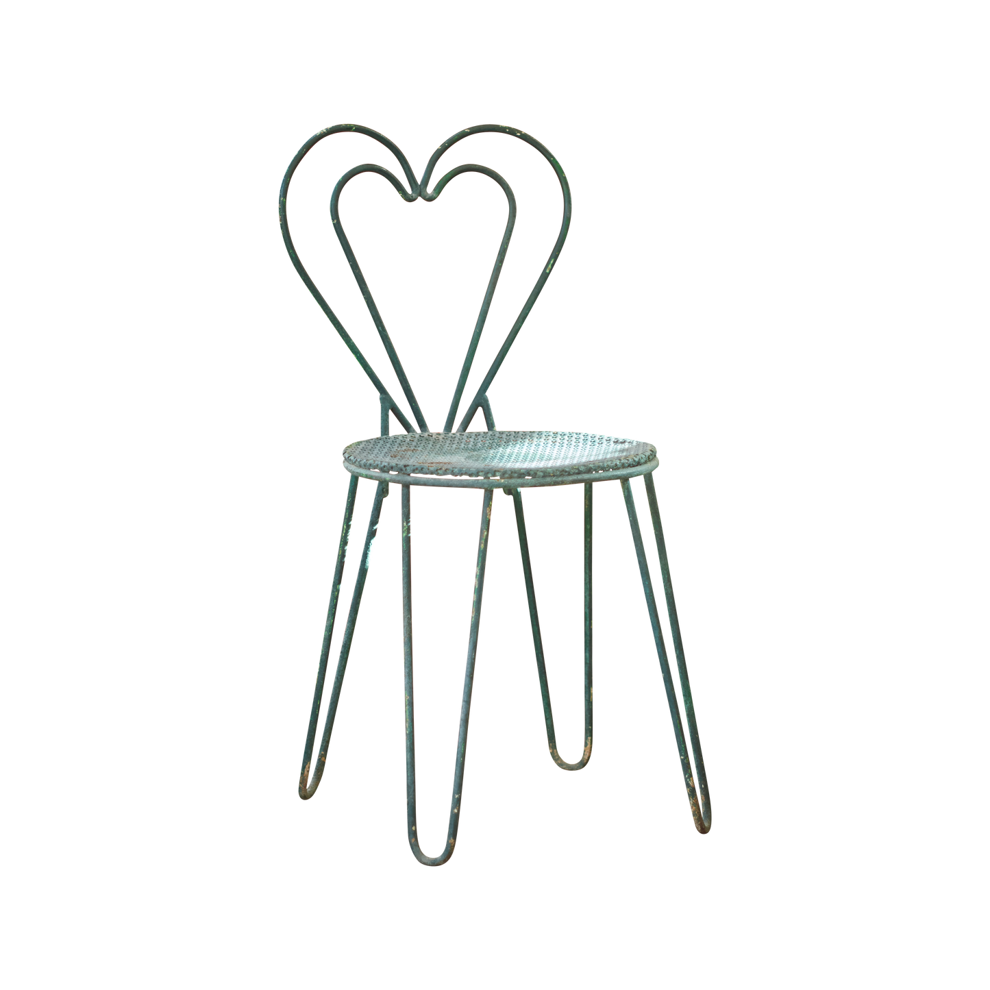METAL HEART CHAIR IN GREEN