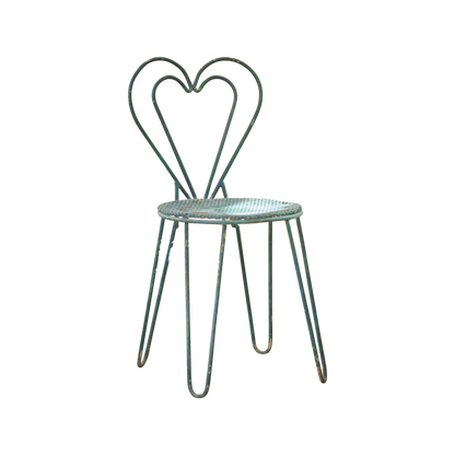 METAL HEART CHAIR IN GREEN