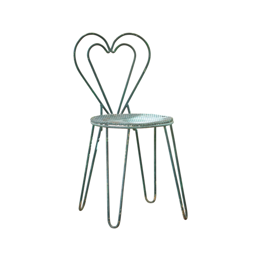 METAL HEART CHAIR IN GREEN