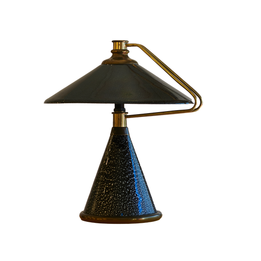 METAL TABLE LAMP w. CRACKLED MARBLE FINISH