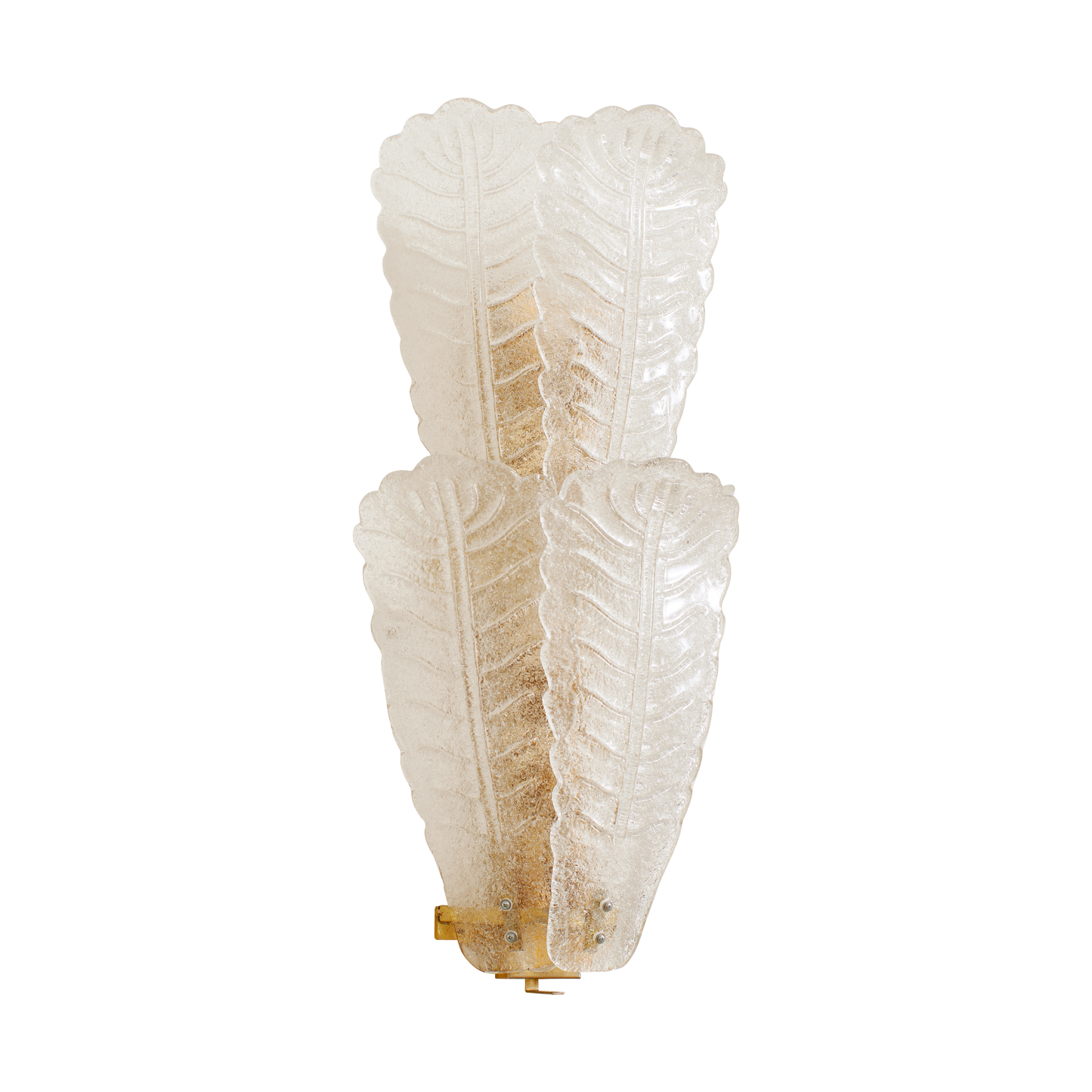 TRIO OF MURANO GLASS LEAF WALL SCONCES