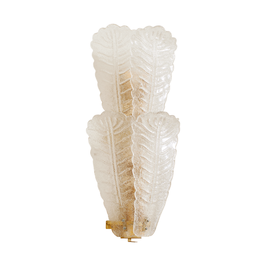 TRIO OF MURANO GLASS LEAF WALL SCONCES