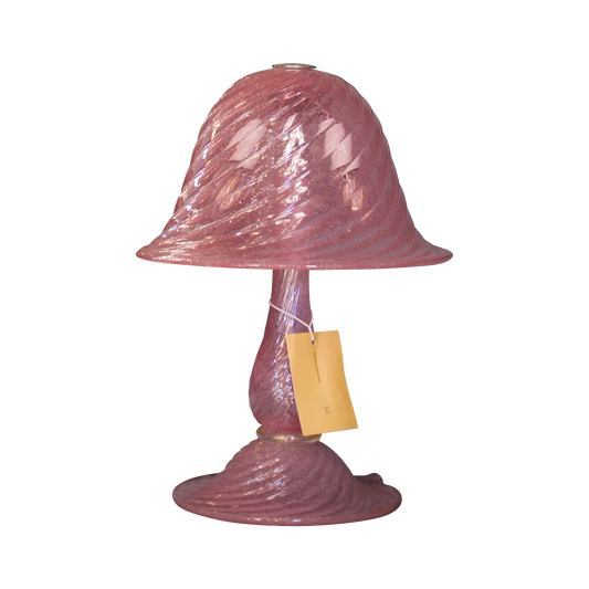 MURANO GLASS PINK SWIRL TABLE LAMP