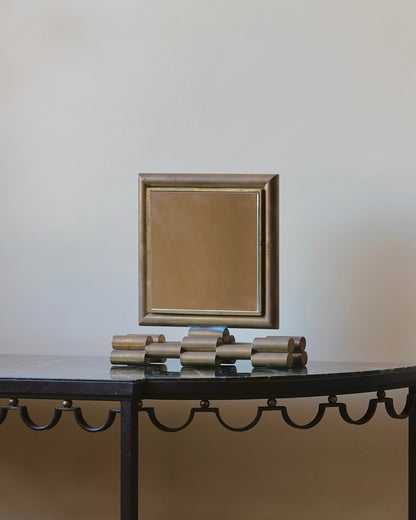 ART DECO BRASS VANITY MIRROR