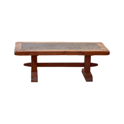 PRIMITIVE BLACK TILE TOP COFFEE TABLE