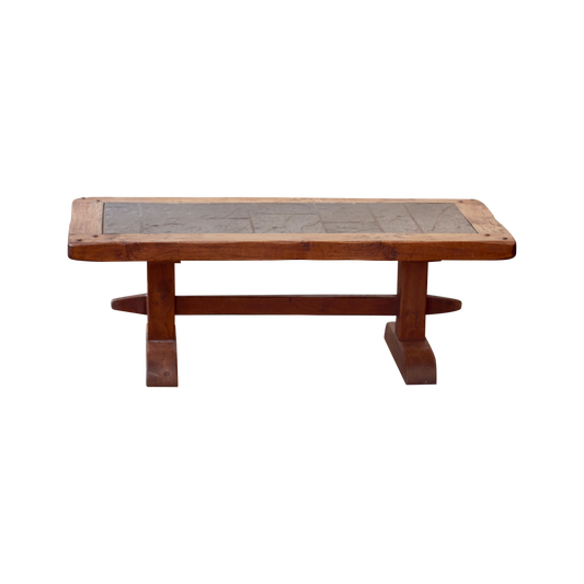 PRIMITIVE BLACK TILE TOP COFFEE TABLE
