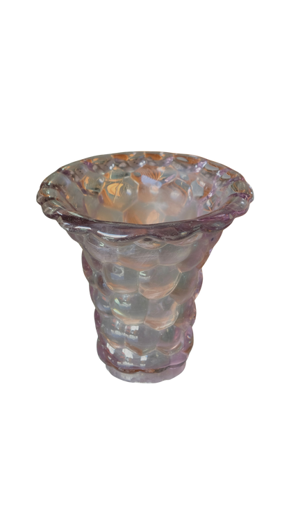 PURPLE ART DECO HONEYCOMB VASE