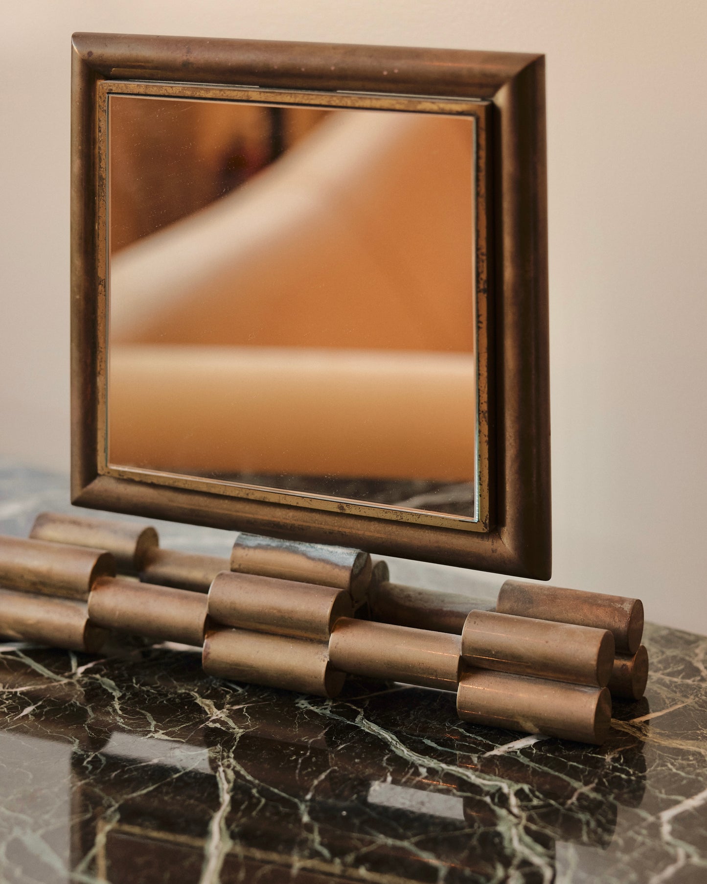 ART DECO BRASS VANITY MIRROR