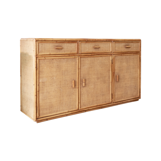 RATTAN & BAMBOO CONSOLE w. STORAGE