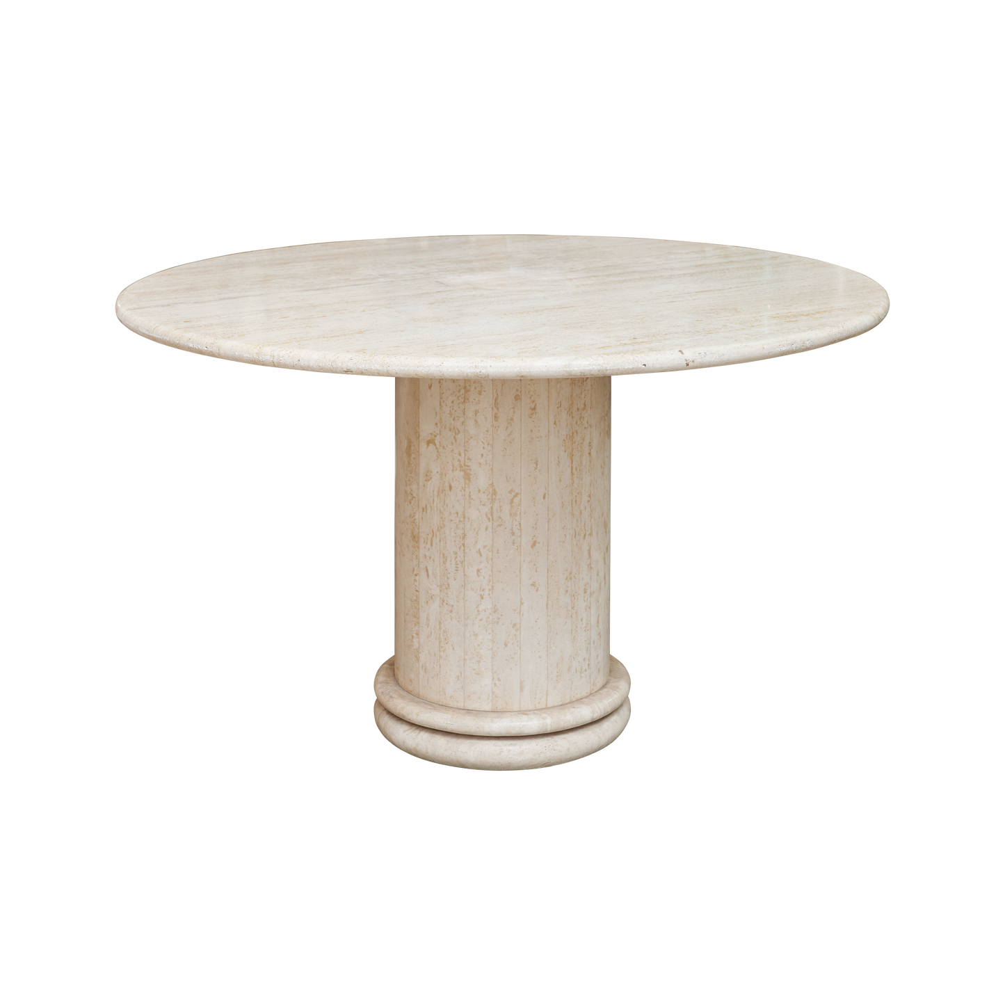 ROUND TRAVERTINE DINING TABLE