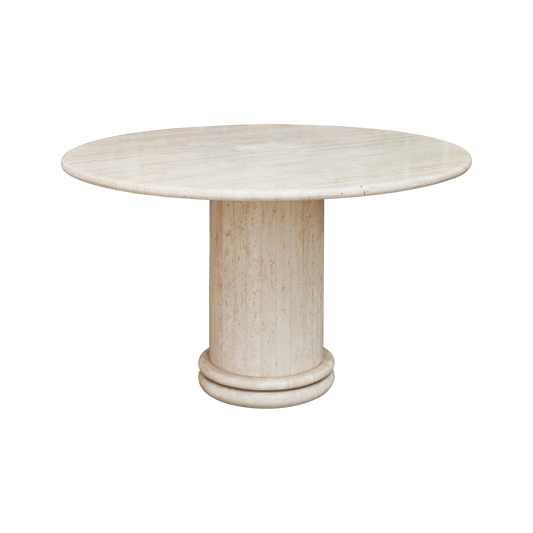 ROUND TRAVERTINE DINING TABLE