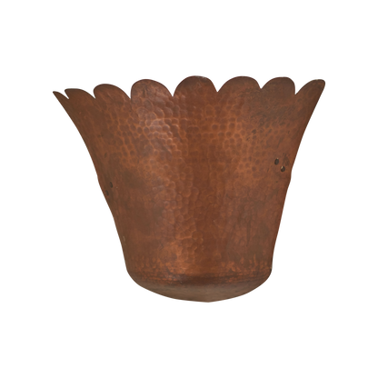SCALLOPED COPPER CORNER SCONCES w. HAMMERED FINISH
