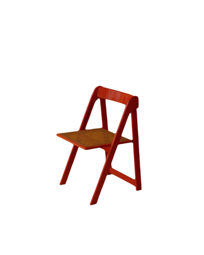 SET OF FOUR ORANGE WICKER TRIESTE CHAIRS