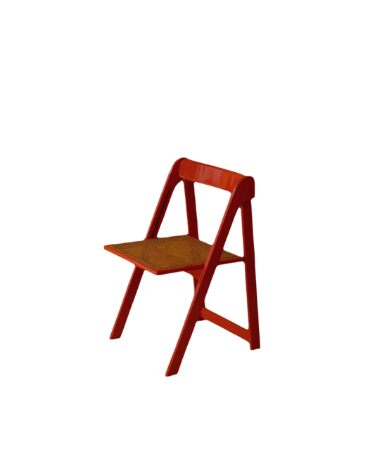 SET OF FOUR ORANGE WICKER TRIESTE CHAIRS