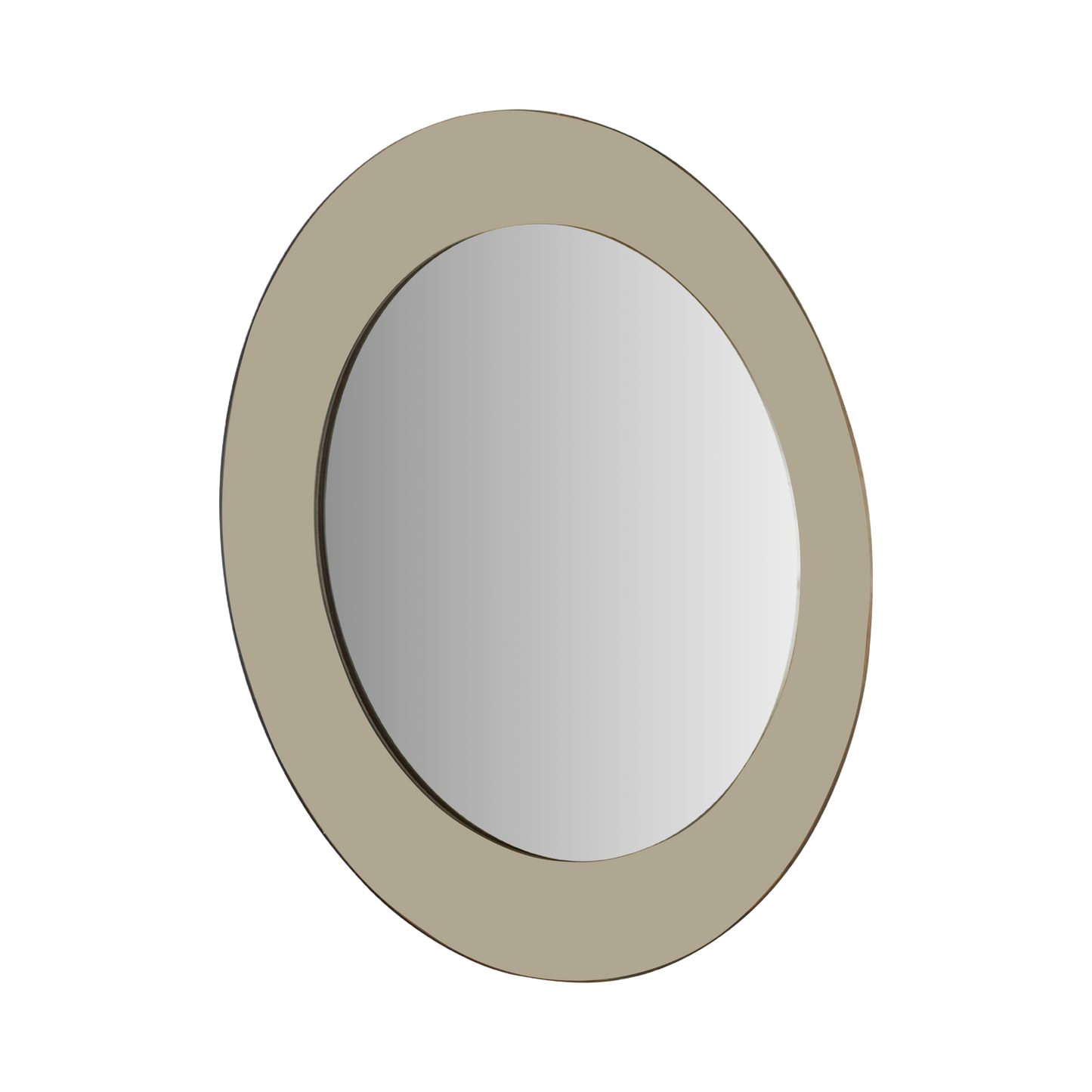 SILVER GLASS FRAMED ROUND MIRROR