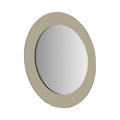 SILVER GLASS FRAMED ROUND MIRROR