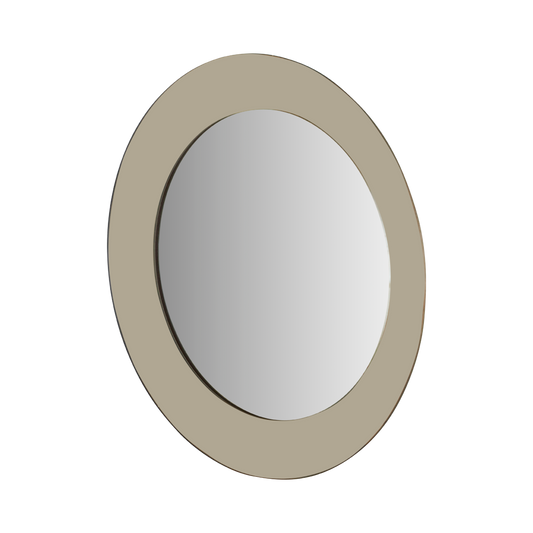 SILVER GLASS FRAMED ROUND MIRROR