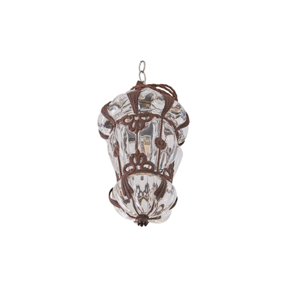 SMALL VENETIAN IRON & GLASS LANTERN