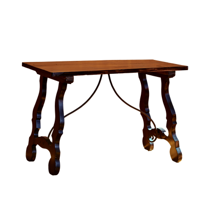 SPANISH WOODEN AND WROUGHT IRON CONSOLE