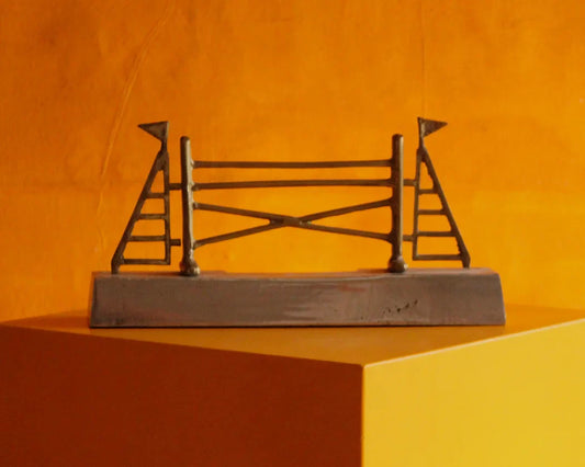 LONG CAST ALUMINIUM & BRASS SCULPTURE