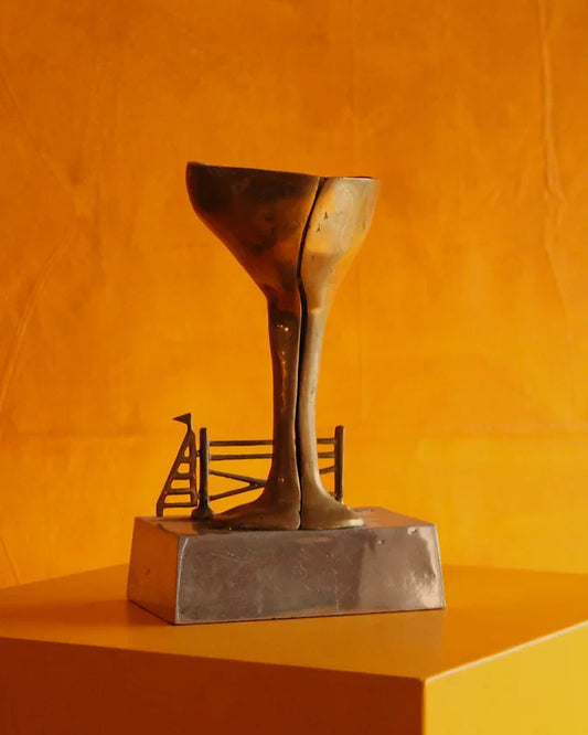 CAST ALUMINIUM & BRASS SCULPTURE