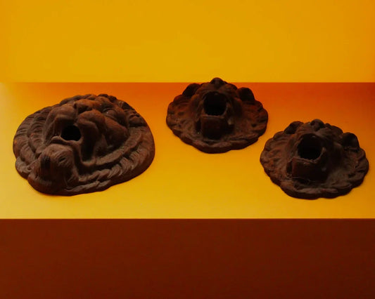 CAST BRONZE LIONS HEAD SPOUTS