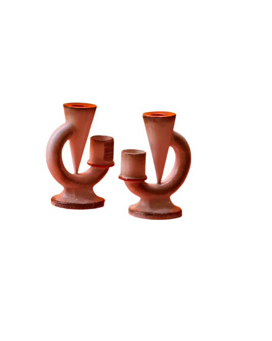 PAIR OF MID CENTURY CANDLE HOLDERS