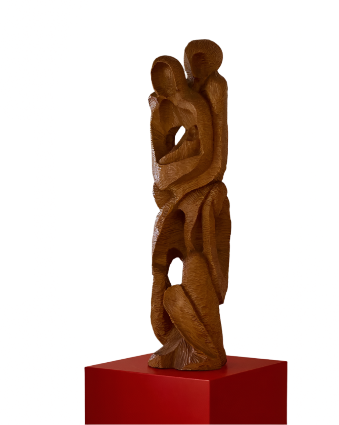 HAND CARVED EMBRACE SCULPTURE