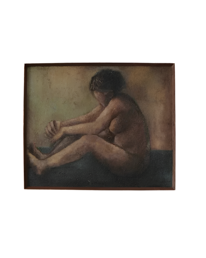 SIGNED NUDE ITALIAN OIL PAINTING